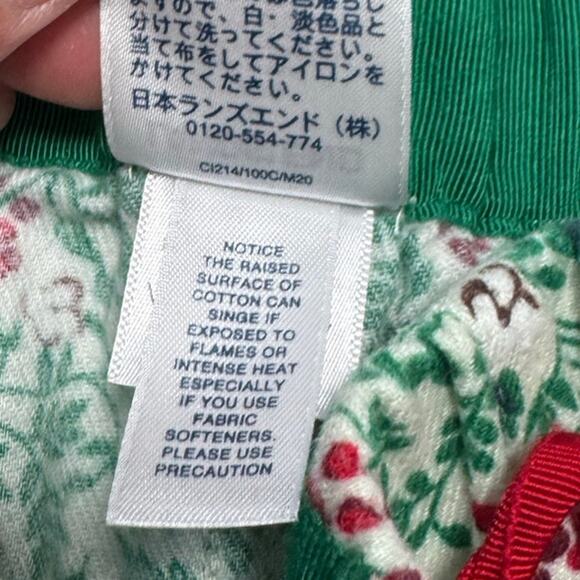 Land's End Flannel Christmas PJ/Lounge pants; Festive Holly & Berries - Picture 8 of 8